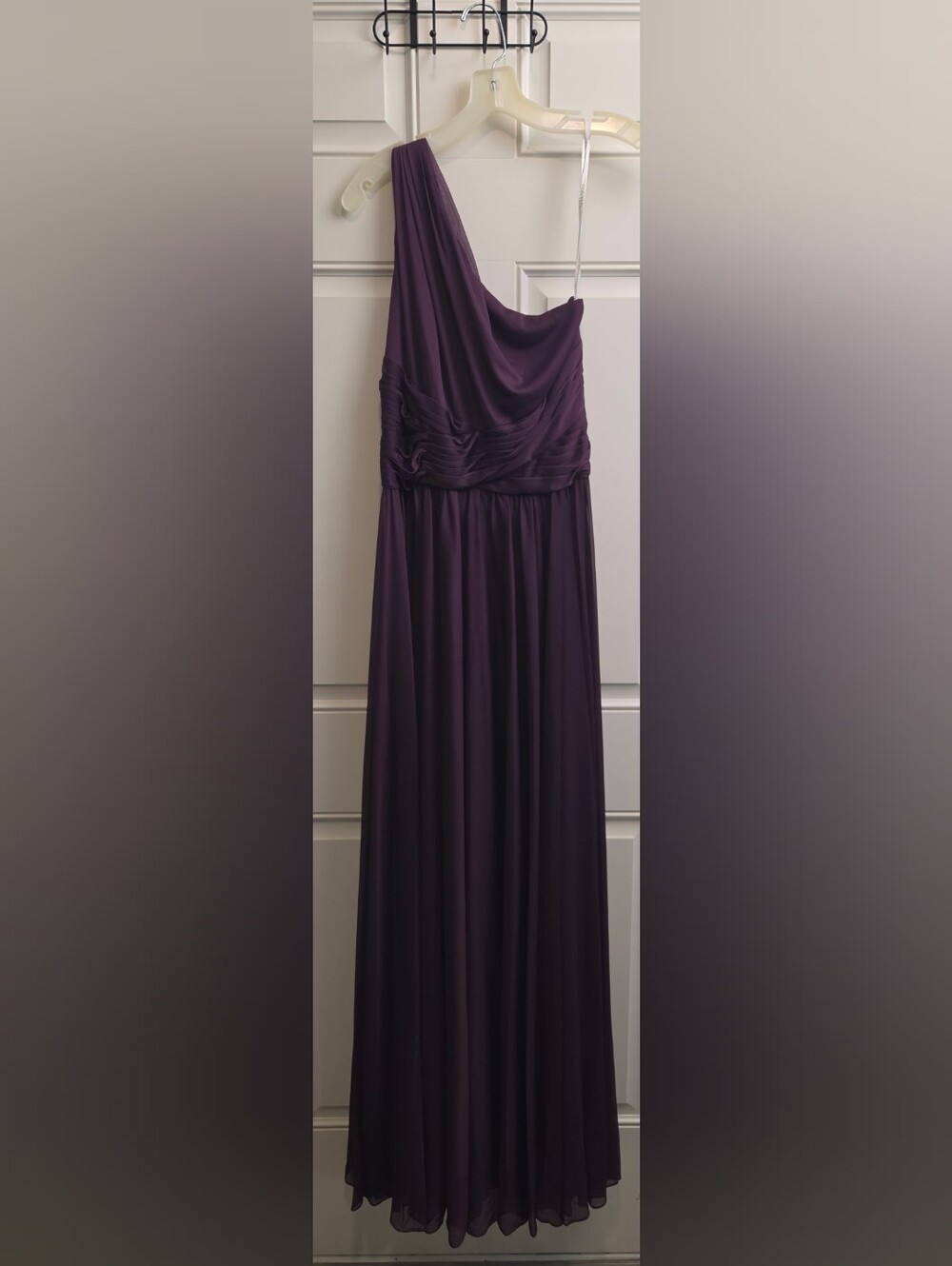 Plum One-Shoulder Halter Formal Maxi Dress – Size 16 NWT
